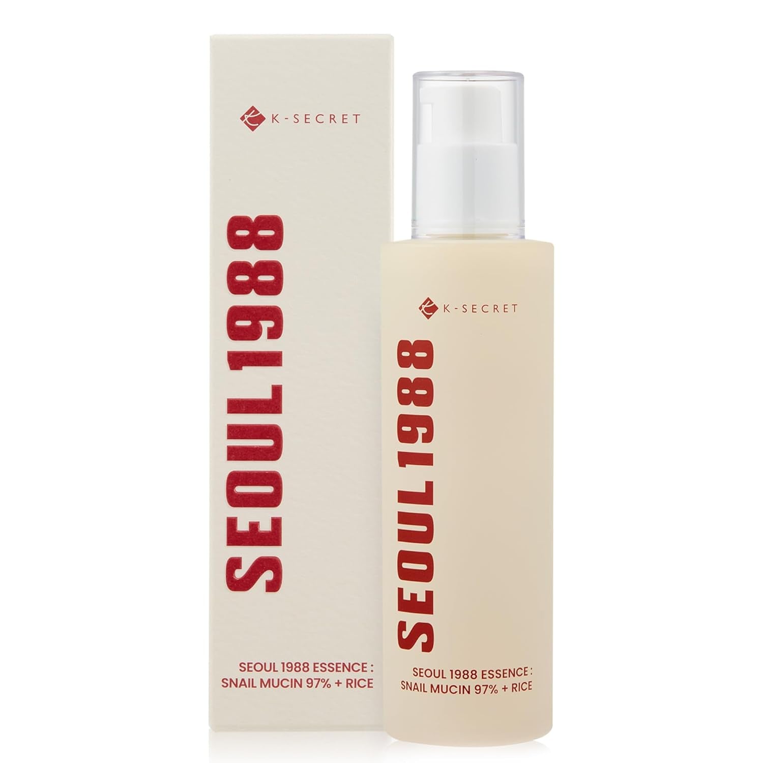 SEOUL 1988 Snail Mucin 97% Essence – Concentrated yet Lightweight Formula Infused with 97% Snail Mucin | Soothing & Fast-Absorption Facial Serum | Korean Skincare, 100Ml / 3.38 Fl Oz
