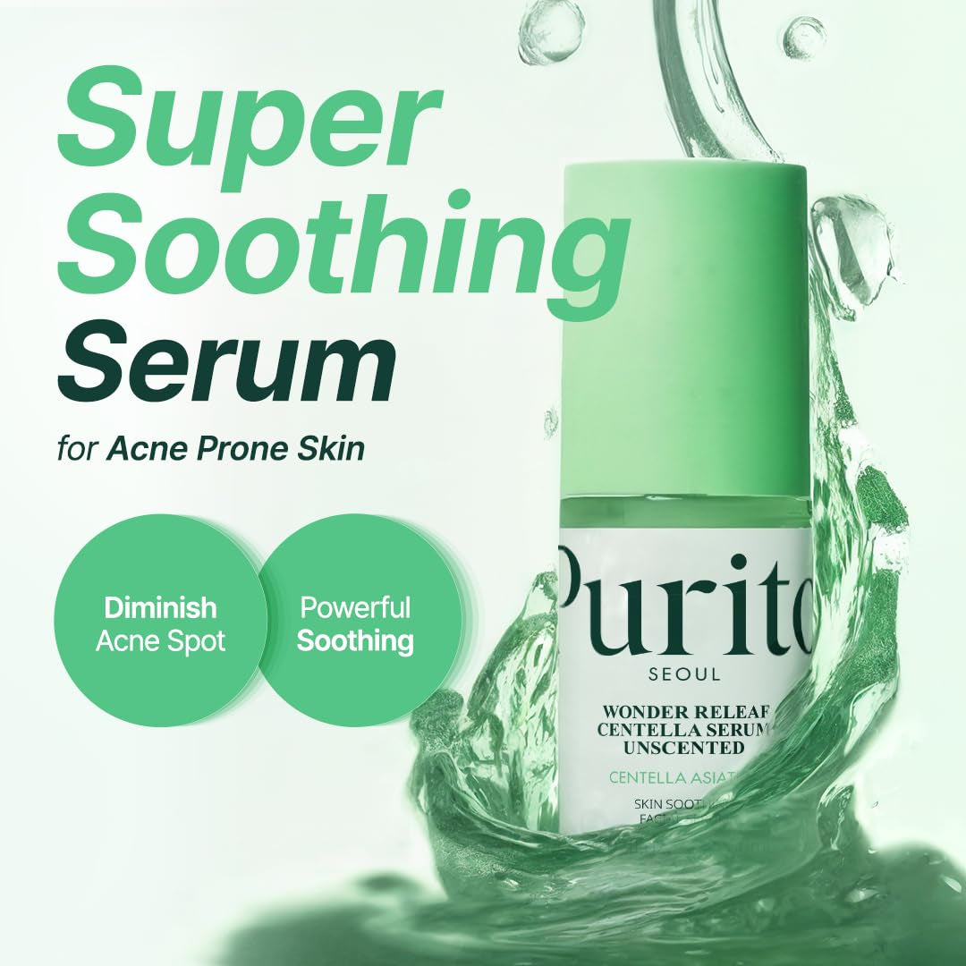 Centella Unscented Serum, 34,860 Ppm Centella, Facial Serum for Sensitive Skin & Acne-Prone Skin, Soothing Serum, Vegan & Cruelty-Free, Korean Skincare, 2 Fl.Oz / 60Ml